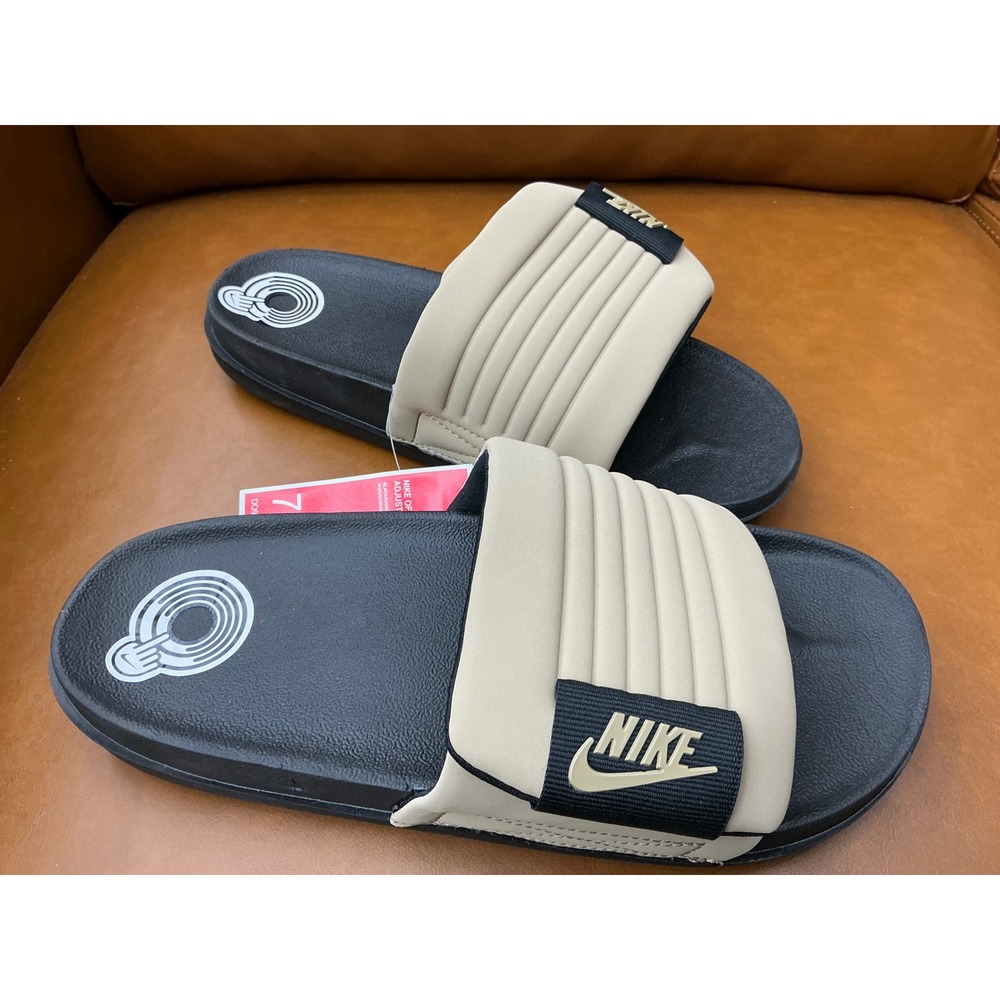 Nike Offcourt Adjust Slide Mens 7 Black Khaki New Padded‎ Strap Sandals